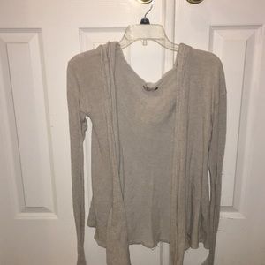 Cream/ Tan cardigan with hood